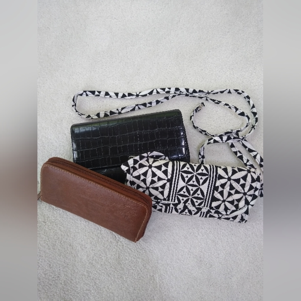 Set of THREE functional wallets